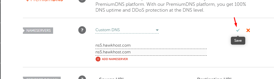 save Change Nameservers