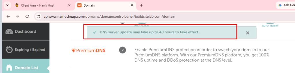 DNS propagation