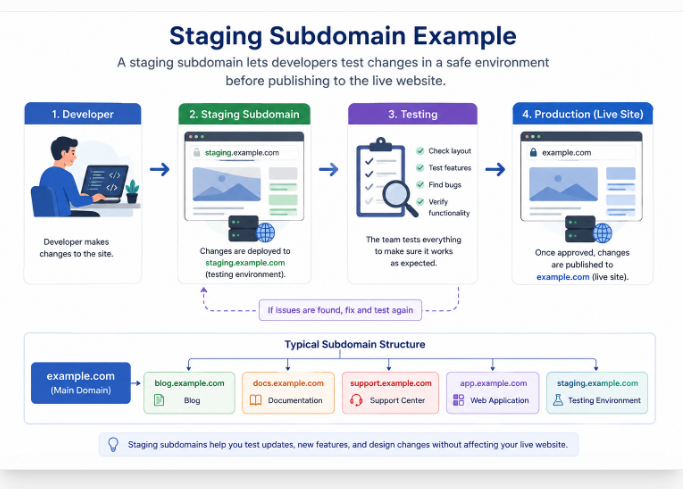 showing common subdomain examples.