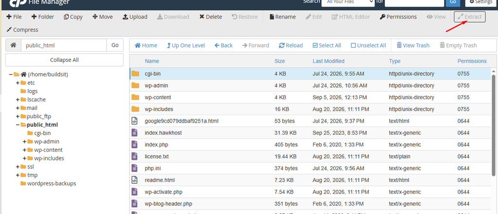 extract file