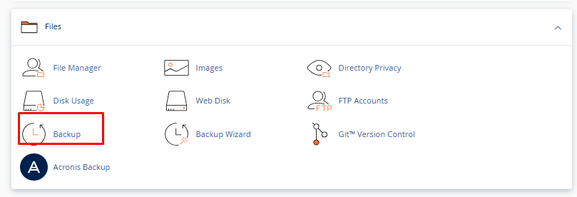 Backup tools in HawkHost cPanel