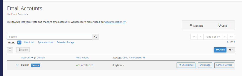  Email Accounts in HawkHost cPanel