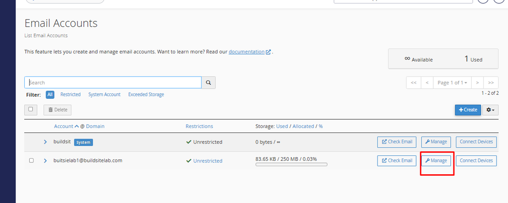  Manage email account password in HawkHost cPanel