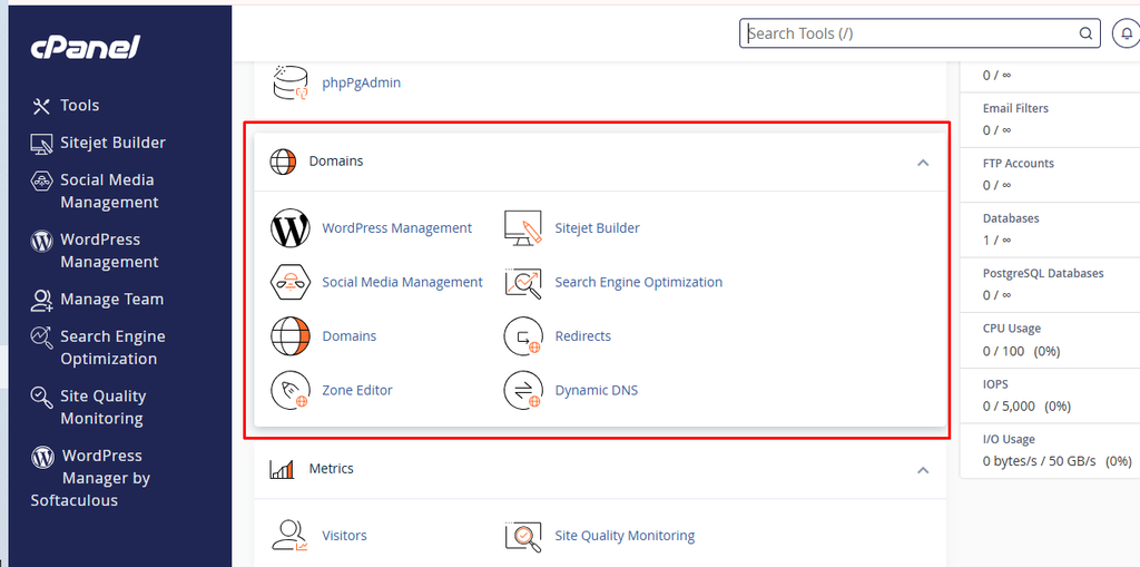 A record and CNAME record examples in a DNS zone managed through cPanel