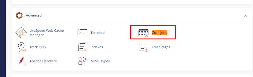 Cron Jobs tool in HawkHost cPanel