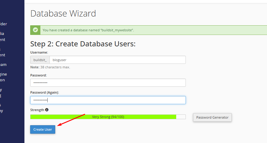  Creating a MySQL database user in HawkHost cPanel
